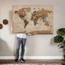 World Map Canvas Wall Art Print, Detailed Global Map Artwork