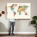 Framed World Map Wall Art Canvas Print for Living Room and by MyGreatCanvas | Canvas Wall Art Prints | Photo Prints & Wall Decor