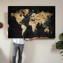 World Map Canvas Wall Art with Famous Landmarks – Framed by MyGreatCanvas | Canvas Wall Art Prints | Photo Prints & Wall Decor