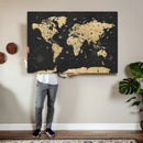 Vintage Blue and Brown World Map Canvas Wall Art – Framed by MyGreatCanvas | Canvas Wall Art Prints | Photo Prints & Wall Decor