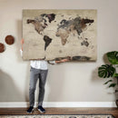 Neutral Watercolor World Map Canvas Wall Art – Framed Earth by MyGreatCanvas | Canvas Wall Art Prints | Photo Prints & Wall Decor