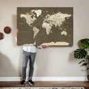 Vintage World Map Canvas Print – Framed Travel Map Wall Art