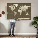 Vintage World Map Canvas Print – Framed Travel Map Wall Art