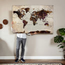 World Map Canvas Triptych – Colorful Global Wall Art for