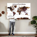 Custom Push Pin World Map Wall Art Canvas Print – by MyGreatCanvas | Canvas Wall Art Prints | Photo Prints & Wall Decor