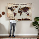 Custom Push Pin Map Wall Art Canvas Print – Personalized