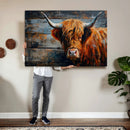 Highland Cow Wall Art Canvas Print, Abstract Rustic Farm by MyGreatCanvas | Canvas Wall Art Prints | Photo Prints & Wall Decor