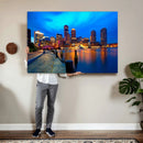 Boston Wall Art Canvas Print, Boston City Downtown Night by MyGreatCanvas | Canvas Wall Art Prints | Photo Prints & Wall Decor