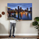 Boston Wall Art Canvas Print, Boston City Downtown Night by MyGreatCanvas | Canvas Wall Art Prints | Photo Prints & Wall Decor