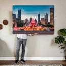 Chicago Wall Art Canvas Print - Chicago City Downtown Night by MyGreatCanvas | Canvas Wall Art Prints | Photo Prints & Wall Decor