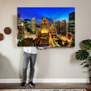 Chicago Wall Art Canvas Print - Chicago City Downtown Night by MyGreatCanvas | Canvas Wall Art Prints | Photo Prints & Wall Decor