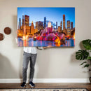 Chicago Wall Art Canvas Print, Chicago City Downtown Night by MyGreatCanvas | Canvas Wall Art Prints | Photo Prints & Wall Decor