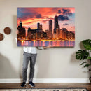 Chicago Wall Art Canvas Print - Chicago City Downtown Night by MyGreatCanvas | Canvas Wall Art Prints | Photo Prints & Wall Decor