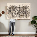Abstract Cow Longhorn Wall Art Canvas Print for Cabin Decor by MyGreatCanvas | Canvas Wall Art Prints | Photo Prints & Wall Decor