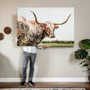 Texas Catle Longhorn Wall Art Canvas Print for Farmhouse by MyGreatCanvas | Canvas Wall Art Prints | Photo Prints & Wall Decor