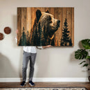 Rustic Bear Wall Art Canvas Print – Woodland Wildlife by MyGreatCanvas | Canvas Wall Art Prints | Photo Prints & Wall Decor