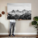 Black and White Mountain Wall Art Canvas Print, Snowy Alpine by MyGreatCanvas | Canvas Wall Art Prints | Photo Prints & Wall Decor