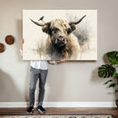 Abstract Highland Cow Wall Art Canvas Print, Rustic Farm by MyGreatCanvas | Canvas Wall Art Prints | Photo Prints & Wall Decor