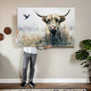 Abstract Highland Cow Animal Wall Art Canvas Print by MyGreatCanvas | Canvas Wall Art Prints | Photo Prints & Wall Decor