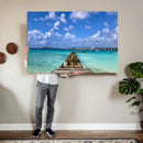 Caribbean Ocean Pier Seascape Wall Art Canvas Print, by MyGreatCanvas | Canvas Wall Art Prints | Photo Prints & Wall Decor