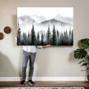 Misty Pine Forest Mountain Landscape Wall Art Canvas Print by MyGreatCanvas | Canvas Wall Art Prints | Photo Prints & Wall Decor