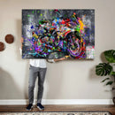 Graffiti Motorcycle Wall Art Canvas Print, Urban Street Art by MyGreatCanvas | Canvas Wall Art Prints | Photo Prints & Wall Decor