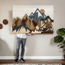 Wood Style Mountain Wall Art Canvas Print, Layered Wood by MyGreatCanvas | Canvas Wall Art Prints | Photo Prints & Wall Decor