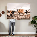 Texas Longhorn Cattle Wall Art Canvas Print, Sepia Western by MyGreatCanvas | Canvas Wall Art Prints | Photo Prints & Wall Decor