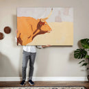 Minimal Longhorn Bull Wall Art Canvas Print, Neutral Western by MyGreatCanvas | Canvas Wall Art Prints | Photo Prints & Wall Decor