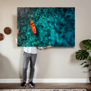 Turquoise Ocean Boat Wall Art Canvas Print by MyGreatCanvas | Canvas Wall Art Prints | Photo Prints & Wall Decor