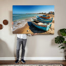 Coastal Fishing Boats Wall Art Canvas Print, Sunset Beach by MyGreatCanvas | Canvas Wall Art Prints | Photo Prints & Wall Decor