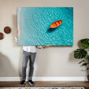 Minimalist Boat Wall Art Canvas Print, Aerial Sea Landscape by MyGreatCanvas | Canvas Wall Art Prints | Photo Prints & Wall Decor