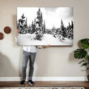 Black and White Snowy Pine Forest Wall Art Canvas Print, by MyGreatCanvas | Canvas Wall Art Prints | Photo Prints & Wall Decor