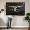 Rustic Longhorn Bull Wall Art Canvas Print – Vintage Western by MyGreatCanvas | Canvas Wall Art Prints | Photo Prints & Wall Decor