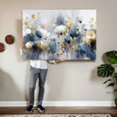 Large Abstract Flowers Wall Art Canvas Print – Gold and Blue by MyGreatCanvas | Canvas Wall Art Prints | Photo Prints & Wall Decor
