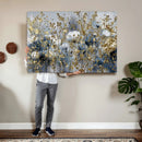 Abstract Floral Wall Art Canvas Print – Gold and Blue by MyGreatCanvas | Canvas Wall Art Prints | Photo Prints & Wall Decor