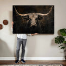Vintage Longhorn Bull Wall Art Canvas Print – Rustic Western by MyGreatCanvas | Canvas Wall Art Prints | Photo Prints & Wall Decor