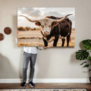Texas Longhorn Bull Rustic Wall Art Canvas Print, Western by MyGreatCanvas | Canvas Wall Art Prints | Photo Prints & Wall Decor