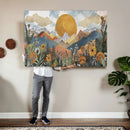 Boho Mountain Landscape Large Wall Art, Horizontal Gold by MyGreatCanvas | Canvas Wall Art Prints | Photo Prints & Wall Decor