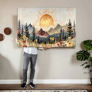 Boho Mountain Landscape Large Wall Art, Horizontal Gold by MyGreatCanvas | Canvas Wall Art Prints | Photo Prints & Wall Decor
