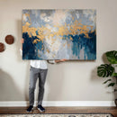 Blue Gold Abstract Large Framed Canvas Wall Art, Modern by MyGreatCanvas | Canvas Wall Art Prints | Photo Prints & Wall Decor