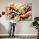 Geometric Abstract Wall Art Canvas Print, Orange Blue by MyGreatCanvas | Canvas Wall Art Prints | Photo Prints & Wall Decor