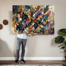 Geometric Abstract Wall Art Canvas Print, Orange Blue by MyGreatCanvas | Canvas Wall Art Prints | Photo Prints & Wall Decor