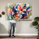 Geometric Abstract Wall Art Canvas Print, Orange Blue by MyGreatCanvas | Canvas Wall Art Prints | Photo Prints & Wall Decor