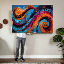 Geometric Abstract Wall Art Canvas Print, Orange Blue by MyGreatCanvas | Canvas Wall Art Prints | Photo Prints & Wall Decor