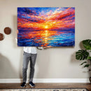 Colorful Knife Ocean Sunset Canvas — Orange Pink Teal by MyGreatCanvas | Canvas Wall Art Prints | Photo Prints & Wall Decor