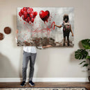 Girl Graffiti Wall Art Canvas Print, Red Balloon Heart by MyGreatCanvas | Canvas Wall Art Prints | Photo Prints & Wall Decor