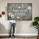 Home Sweet Home Wall Art Canvas Print, Floral Farmhouse by MyGreatCanvas | Canvas Wall Art Prints | Photo Prints & Wall Decor
