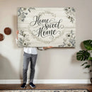 Home Sweet Home Wall Art Canvas Print, Floral Farmhouse by MyGreatCanvas | Canvas Wall Art Prints | Photo Prints & Wall Decor