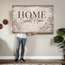Home Sweet Home Wall Art Canvas Print, Floral Farmhouse by MyGreatCanvas | Canvas Wall Art Prints | Photo Prints & Wall Decor